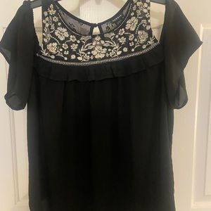 Torrid black cold shoulder top, size 0